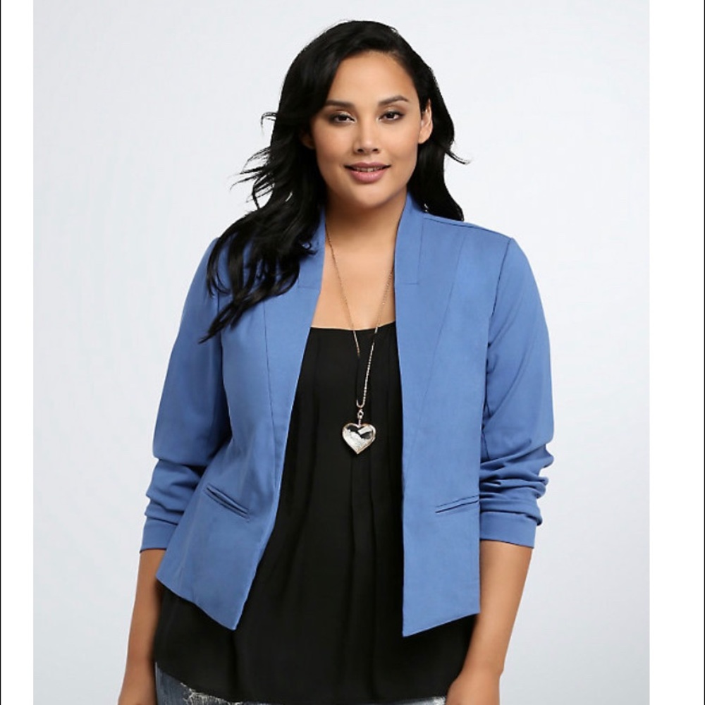 Torrid Dutch Blue Open Front Blazer Size 3X